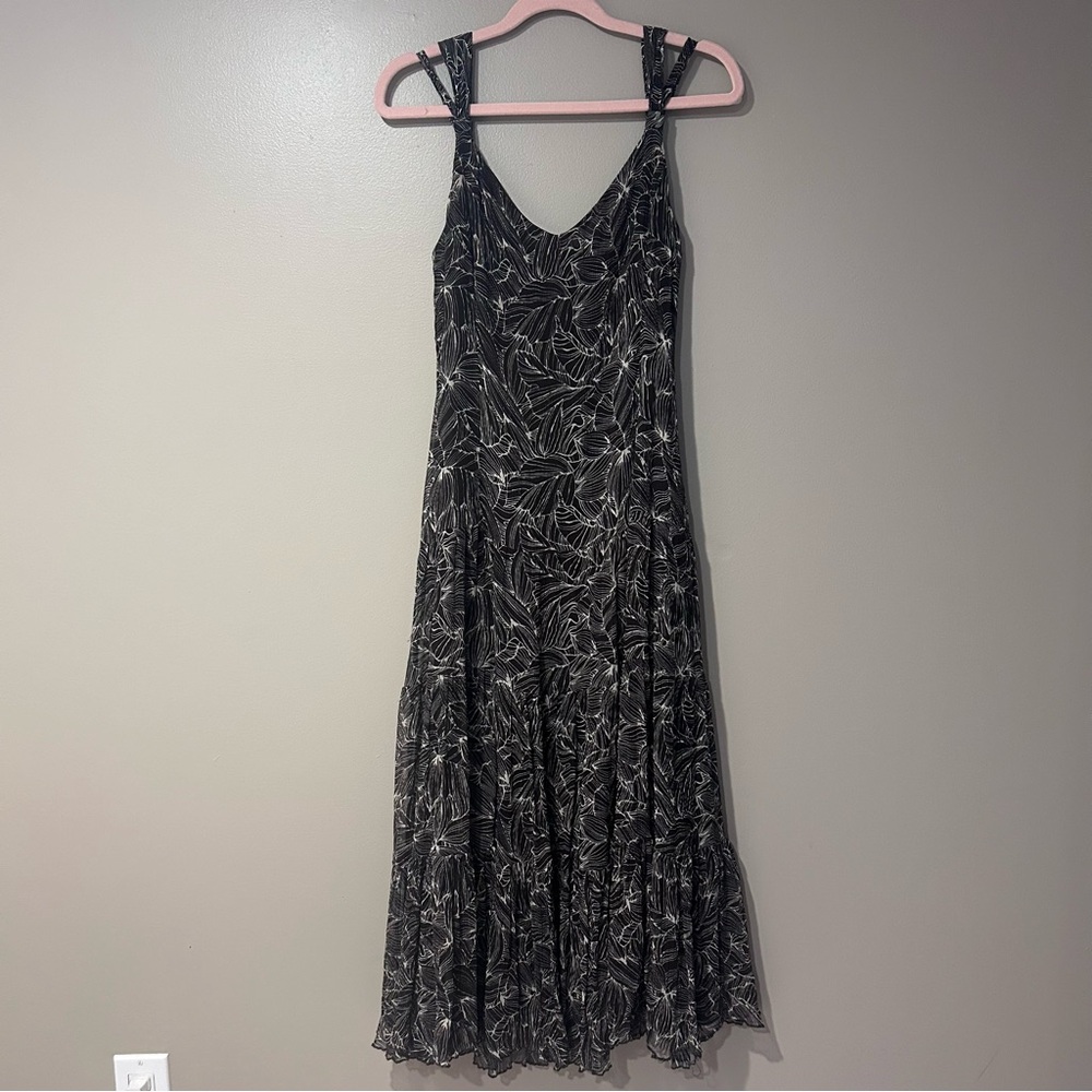 beachy silk whimsical maxi floor length flowy gown tropical island vibes - Picture 5 of 7